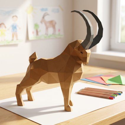 Kozorožec – papírový 3D model PaperTime
