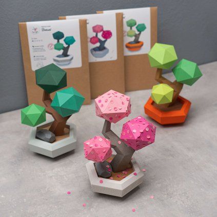 Bonsai světle zelená – papírový 3D model PaperTime