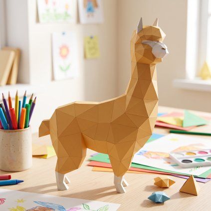 Alpaka – papírový 3D model PaperTime