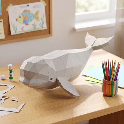 Běluha – papírový 3D model PaperTime