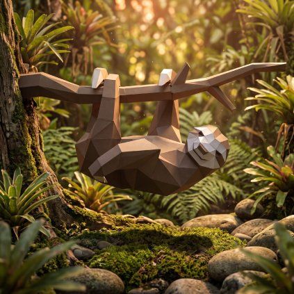 Lenochod – papírový 3D model PaperTime