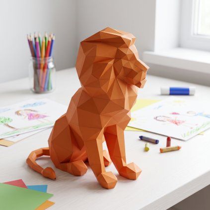 Lev – papírový 3D model PaperTime