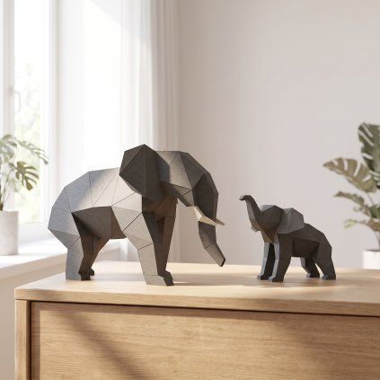 Sloni – papírový 3D model PaperTime