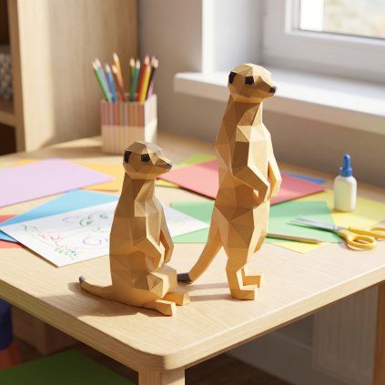 Surikaty – papírový 3D model PaperTime