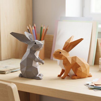 Králíci – papírový 3D model PaperTime