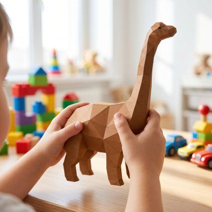 Papírový dinosaurus PaperTime v dětském tvořivém koutku