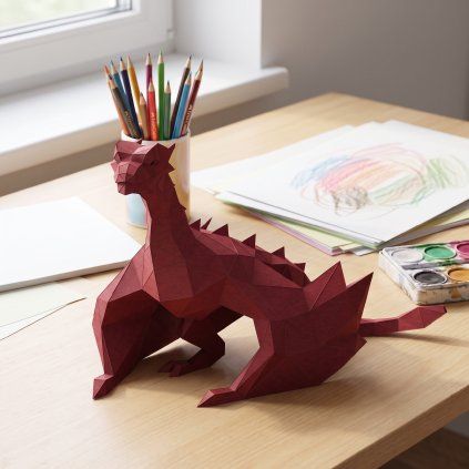 3D drak – papírový 3D model PaperTime