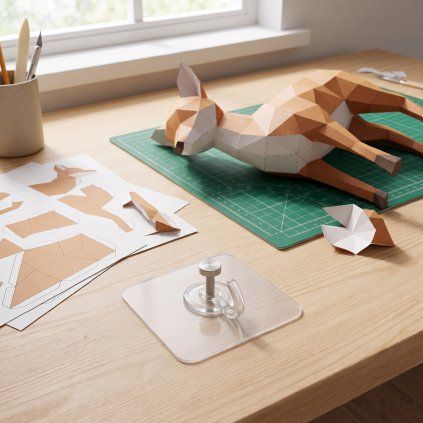 Lepicí háček bez hřebíku – papírový 3D model PaperTime