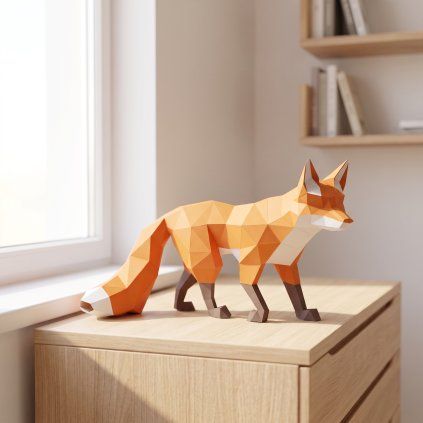 Liška – papírový 3D model PaperTime