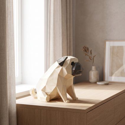 Mops – papírový 3D model PaperTime