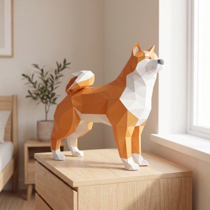 Shiba inu – papírový 3D model PaperTime
