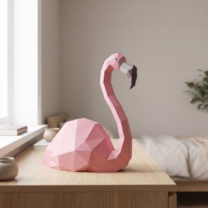Plameňák – papírový 3D model PaperTime
