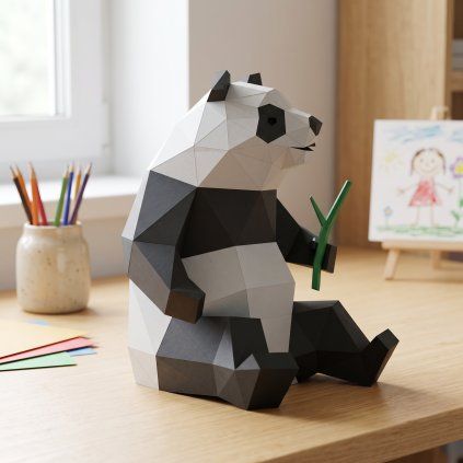 Panda – papírový 3D model PaperTime
